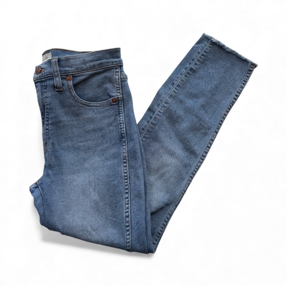 Madewell NC315 10" High-Rise Skinny Jeans Ainsworth Wash Raw-Hem Size 27